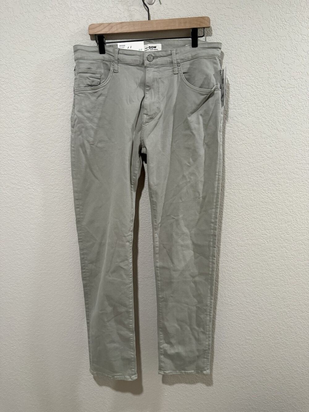 GDW Straight Leg Jeans in Light Green Gray 34x34 NWT